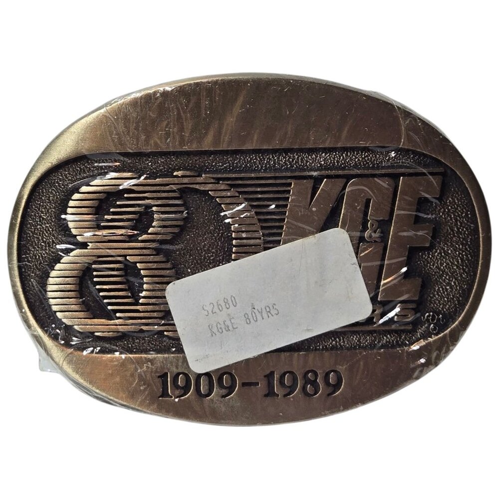 Kansas Gas And Electric KGE Belt Buckle NOS KS 80 Years 1989 KG And E Vintage